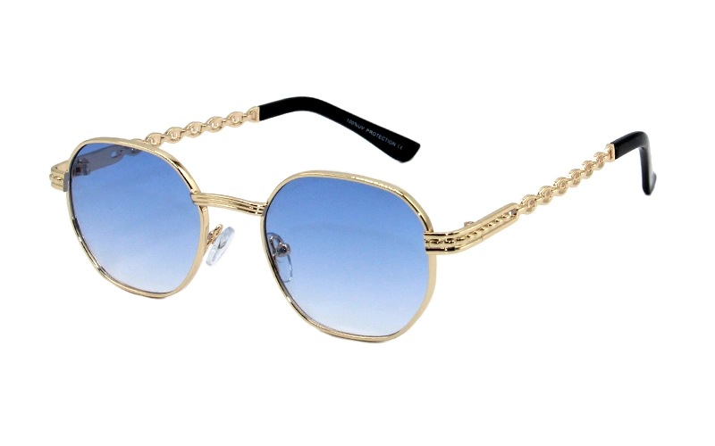 Exquisite Metal Chain Temples Gradient Fashionable Wholesale Adult UV400 Protection Sunglasses