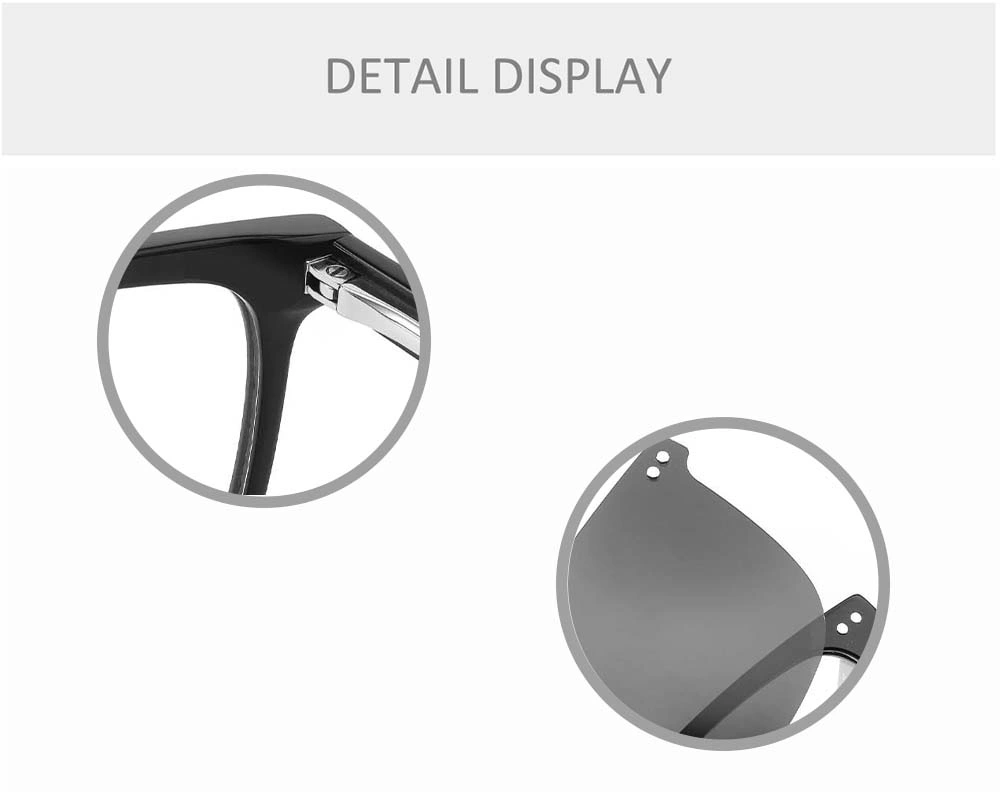 Gd in Stock China Factory Sale Square Acetate Clip on Sunglasses for Men Women Polarized Adult