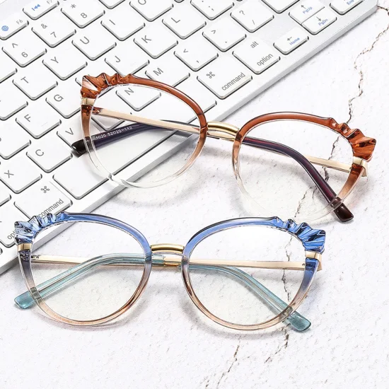 2023 neueste Top Mode Hohe Qualität Erwachsene Computer Brillen Cat Eye Farbverlauf Bunte Rahmen Outdoor Tr90 Anti Blau Licht Blockieren brille